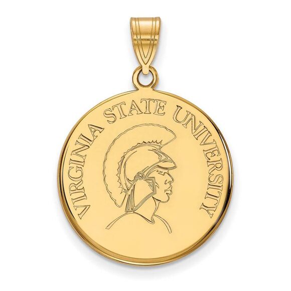10k Yellow Gold Virginia State Large Disc Pendant
